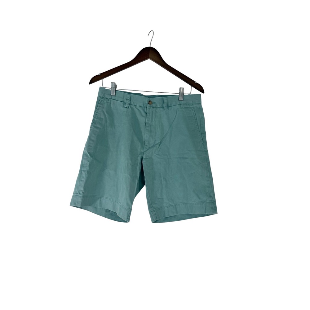 Polo Ralph Lauren Mens Chino Shorts Teal Green Cotton Twill Size 32 Flat Front